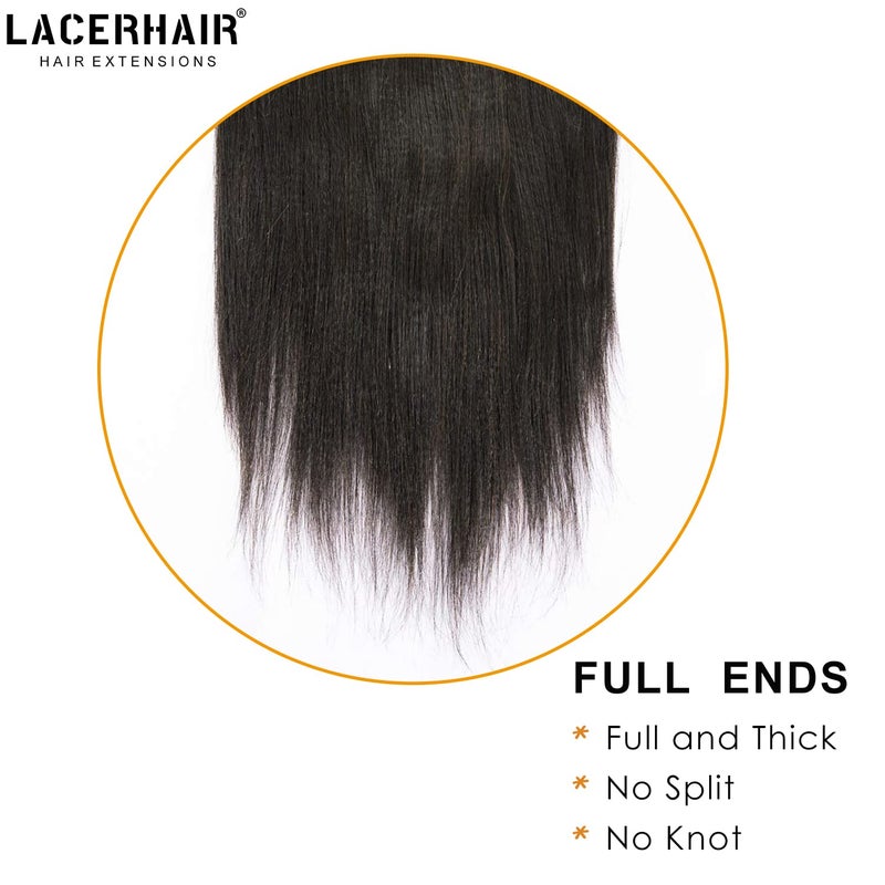 Lacer Yaki Straight Clip in Hair Extensions, Remy Human Hair Natural Black Thick Yaki Clip in Hair Extensions Human Hair for African American Woman Relaxed Hair 7 Pieces 120 Gram Per Set 18 inch - Image 5